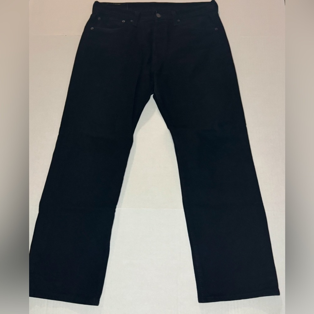 LEVIS MENS 501 BUTTON FLY ORIGINAL FIT STRAIGHT FIT BLACK JEANS